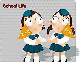 漫画儿童 卡通儿童 学校生活 矢量 EPS格式 105