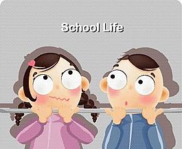 漫画儿童 卡通儿童 学校生活 矢量 EPS格式 104