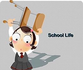 漫画儿童 卡通儿童 学校生活 矢量 EPS格式 103