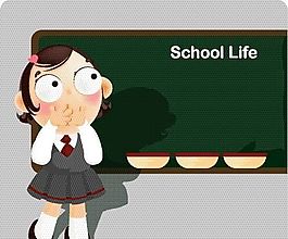 漫画儿童 卡通儿童 学校生活 矢量 EPS格式 101