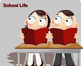 漫画儿童 卡通儿童 学校生活 矢量 EPS格式 099