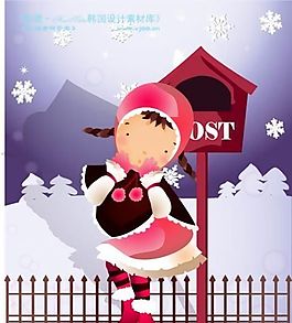 可爱小女孩 儿童 卡通人物 矢量 AI_0151