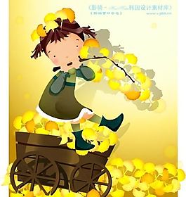 可爱小女孩 儿童 卡通人物 矢量 AI_0136