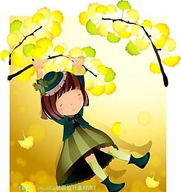 可爱小女孩 儿童 卡通人物 矢量 AI_0133