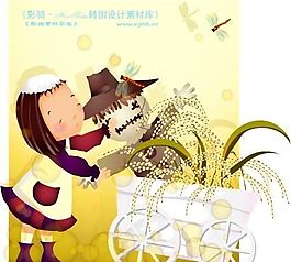 可爱小女孩 儿童 卡通人物 矢量 AI_0130