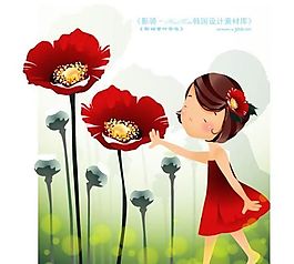 可爱小女孩 儿童 卡通人物 矢量 AI_0106