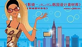 时尚城市女性 矢量 卡通人物 AI_0122