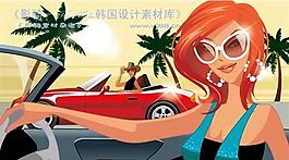 时尚城市女性 矢量 卡通人物 AI_0117