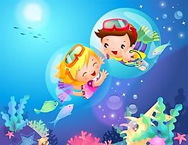 卡通儿童 主题插图 矢量 AI