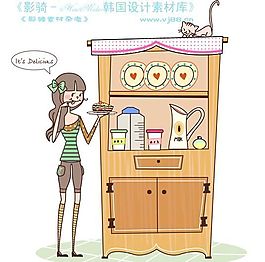 时尚简笔插画 矢量 AI_0167
