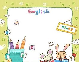 英语学习 动物漫画 矢量EPS_31