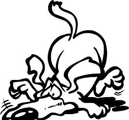 黑白卡通动物 eps格式_08