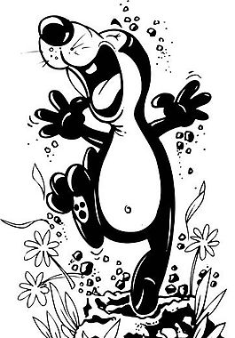 黑白卡通动物 eps格式_04