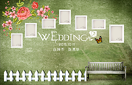 森系婚礼照片墙