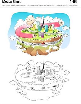 漫画风景 幻想世界 矢量素材 AI_103