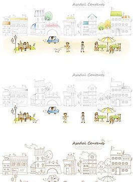 漫画风景 幻想世界 矢量素材 AI_030