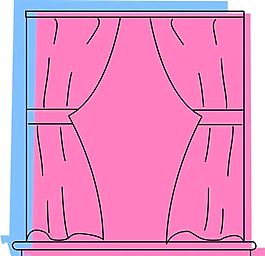 窗户 窗帘 建材 矢量素材 EPS_0041