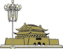 著名建筑物 天安门矢量素材 cdr格式