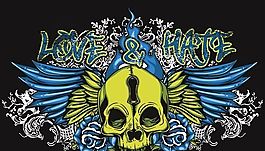 骷髅主题t-shirt图案矢量素材 eps格式_04