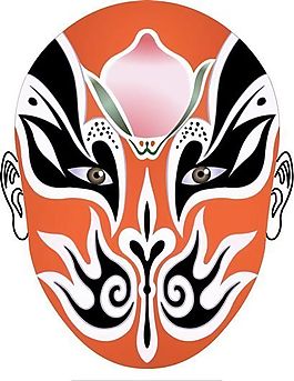 秦英 金水桥 京剧脸谱 卡通脸谱 矢量素材 AI