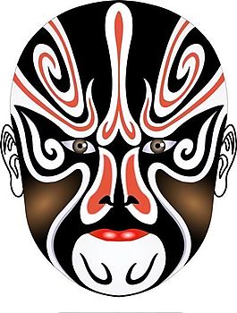 巴若里 状元媒 京剧脸谱 卡通脸谱 矢量素材 AI