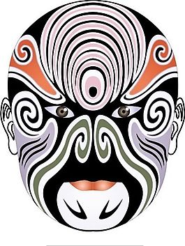 京剧脸谱 卡通脸谱 矢量素材 AI _0089