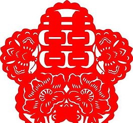 0010_双喜字 囍 吉祥图案 剪纸 矢量AI