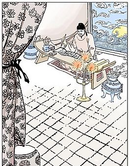 手绘成语典故18打草惊蛇