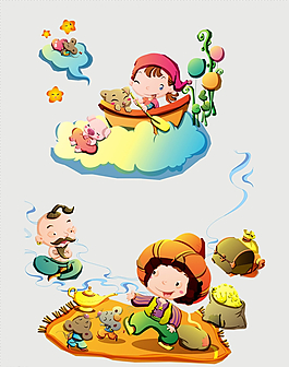 人物剪影插画素材图片