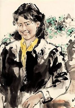 写意肖像 现代人物 国画_0221