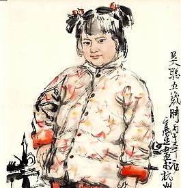写意肖像 现代人物 国画_0180