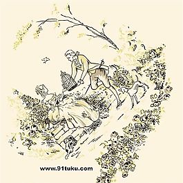 人文风情 插画 分层素材 PSD_0068