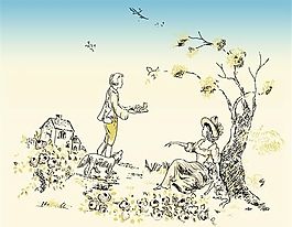 人文风情 插画 分层素材 PSD_0067