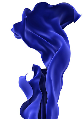 蓝色火焰形丝带