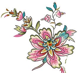 彩绘花草 韩式花纹 PSD_0629