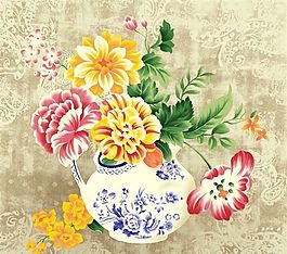 彩绘花草 分层素材 psd_0203