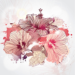 超美线条花朵矢量素材