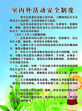 幼儿园室内外活动安全展板图片