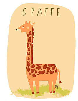 卡通长颈鹿图片