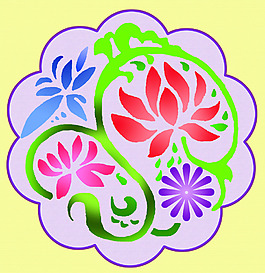 荷花适合图形
