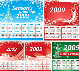 圣诞节日历矢量素材