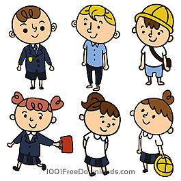 schoolchildren六个小朋友图