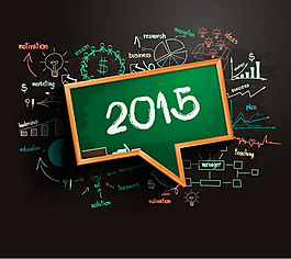 2015彩绘商务信息图矢量素材下载