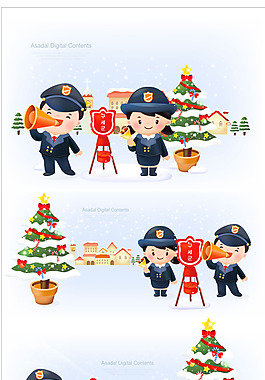 卡通警察圖森市警察局警察矢量圖警察警察海報卡通小警察卡通警察卡通