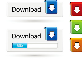 质感立体下载按钮图标