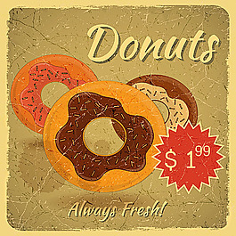 甜甜圈美食海报