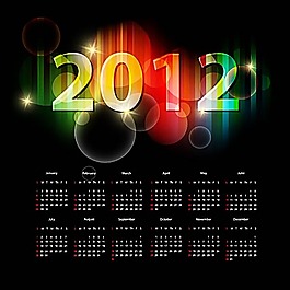 2012年日历模板