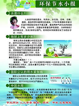 环保节水小报图片模板下载