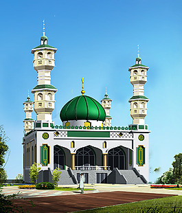 清真寺psd效果图