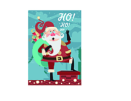 圣诞节矢量图圣诞老人礼物集合